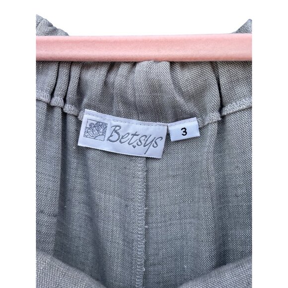 Betsys women’s size 3 waist 32  Large L XL XXL gray Linen wide leg Pants - Picture 2 of 12